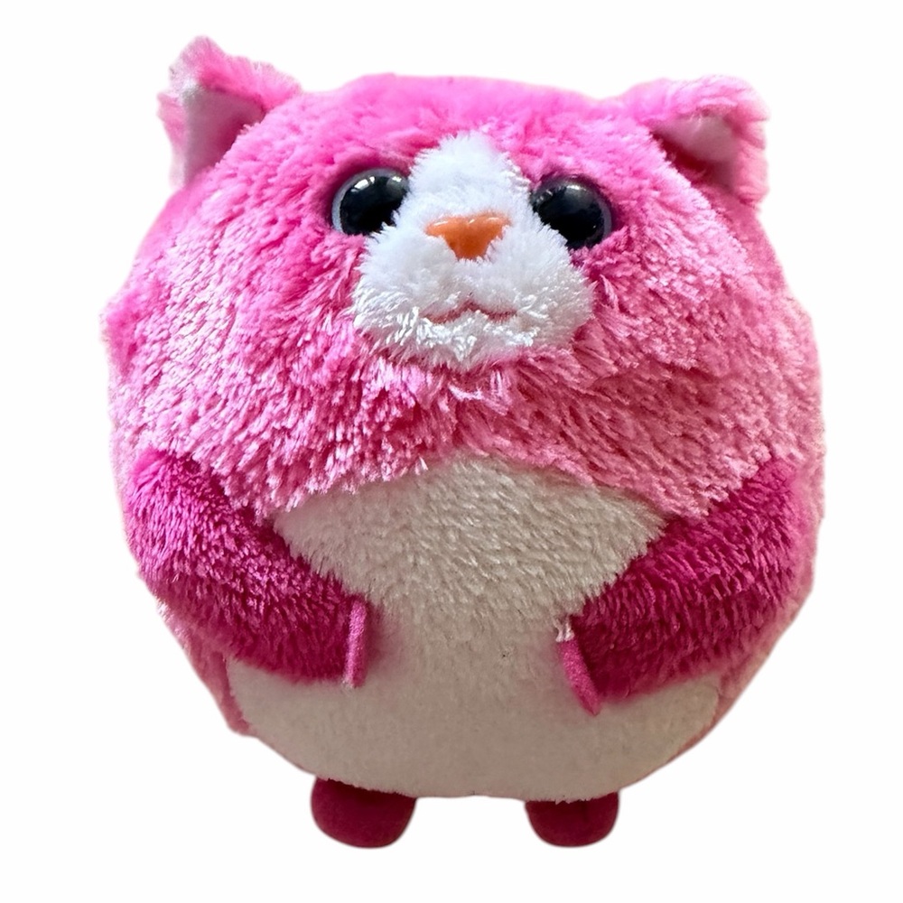 TY Beanie Ballz TUMBLES the Pink Cat Ball 5 inch Stuffed Plush Toy